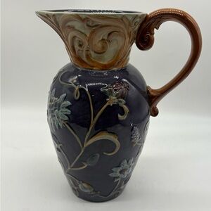 Elegant Floral Ceramic Pitcher